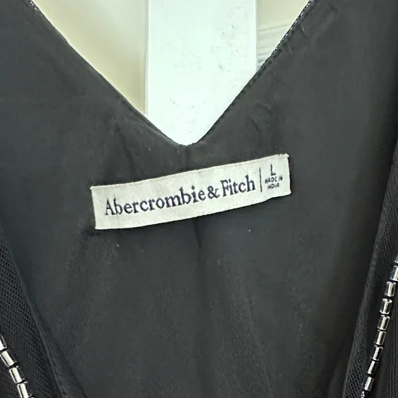 Abercrombie & Fitch Black Dress with Silver Beaded Accents - Picture 2 of 3